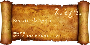 Kocsis Ágota névjegykártya