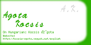 agota kocsis business card